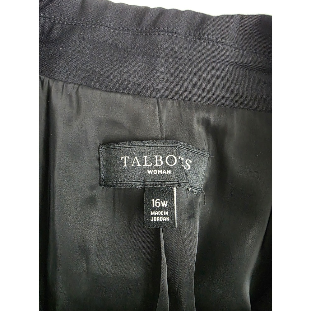 Talbots Woman Black Wool Blend Two Button Blazer Jacket 16W JO1931 - Picture 4 of 16